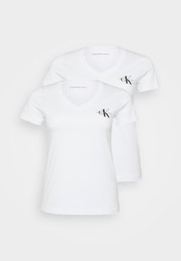 PLUS MONOLOGO V NECK TEE 2 PACK - Marškinėliai su spaudiniu - brilliant white