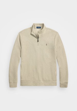 Polo Ralph Lauren DOUBLE-KNIT QUARTER-ZIP PULLOVER - Ilgarankovis viršutinės dalies drabužis - tuscan beige heather