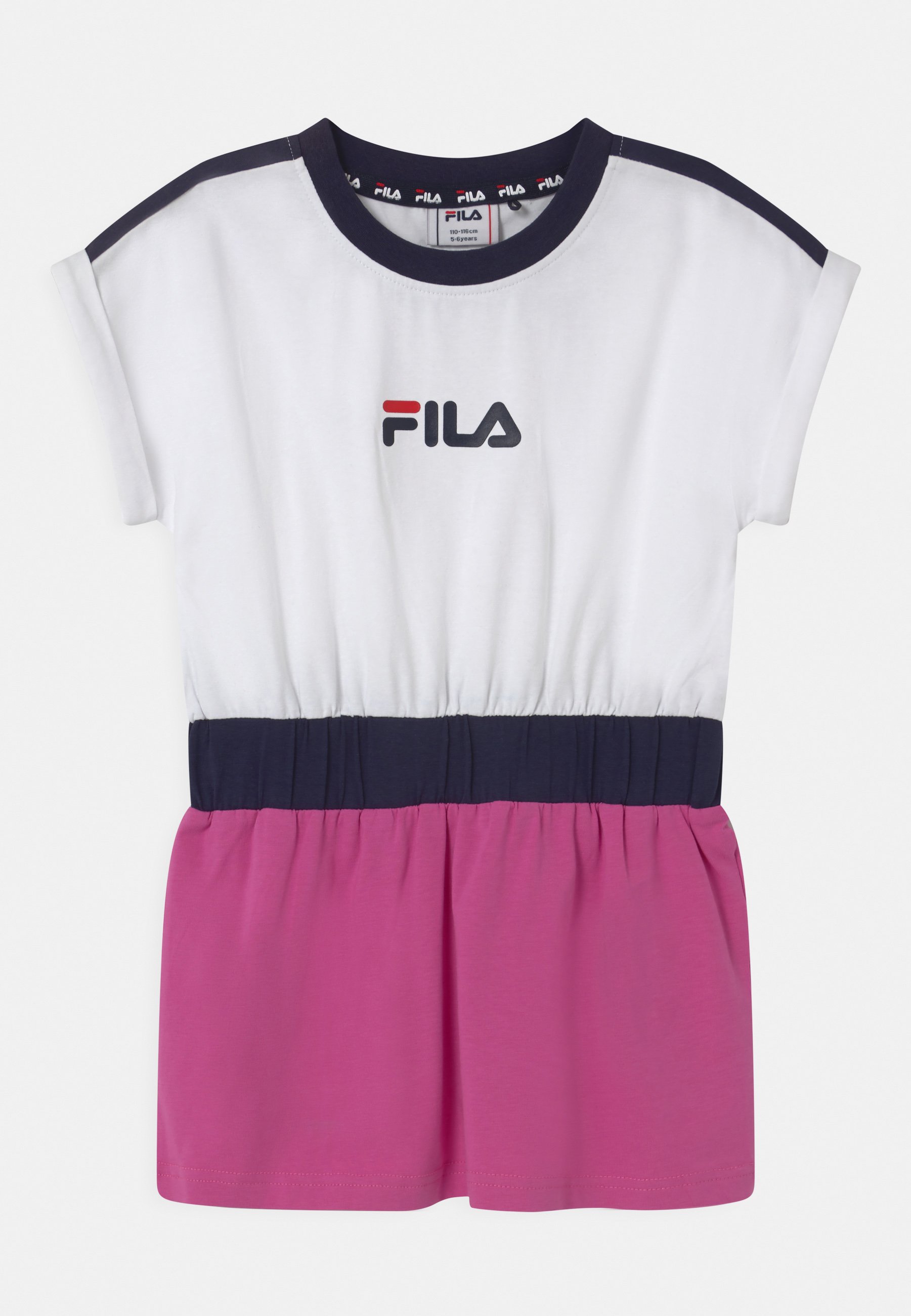 Fila FILIO - Vestito di maglina - bright white/super pink/black iris/bianco  - Zalando.it