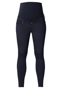 Marina mammabyxor med en elastisk midja, två framfickor och en smal passform. Tillverkade av ett mjukt, elastiskt tyg för komfort.