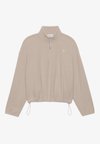 HIGH NECK FLEECE WITH ZIP AND ADJUSTABLE DRAWSTRING WAIST - Fleece jumper - stone