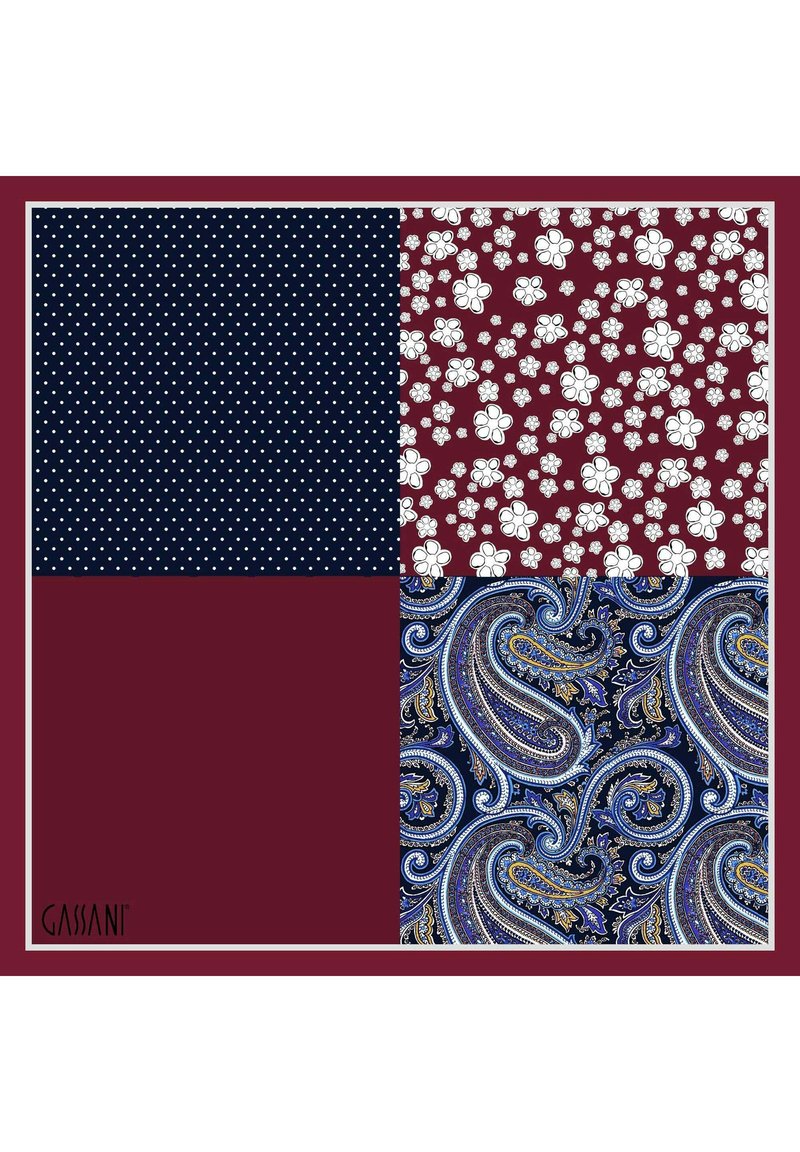 Herren Manschettenknöpfe | GASSANI 4 PACK Einstecktuch bordeaux blue white/bordeaux - RH89387 Herren Manschettenknöpfe | GASSANI 4 PACK Einstecktuch bordeaux blue white/bordeaux - RH89387