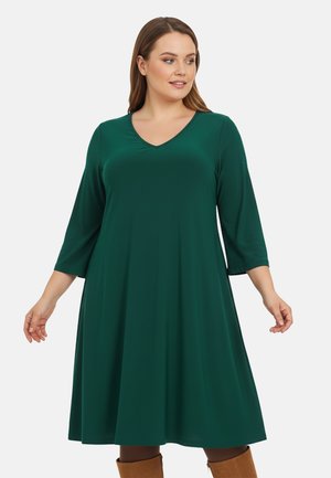 MIT V-AUSSCHNITT - Jerseyjurk - dark green