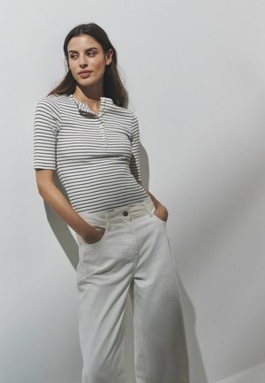 REGULAR FIT - 4 PACK HALF SLEEVE HENLEY  - Základné tričko - navy light blue white stripe