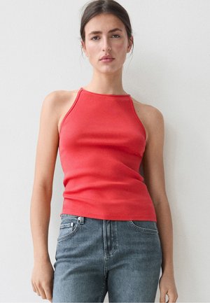 Massimo Dutti, COTTON BLEND HALTER TOP - Top - red