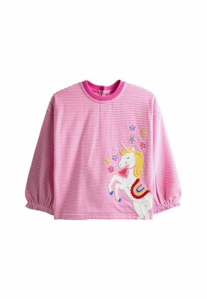 REGULAR FIT - UNICORN APPLIQUÉ STRIPE - Hosszú ujjú felső - mid pink