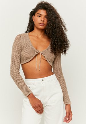 LANGÄRMLIGES MIT KNOTEN - Cardigan - beige