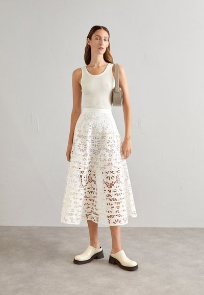 Tory Burch EYELET SKIRT - Φούστα σε γραμμή Α - white
