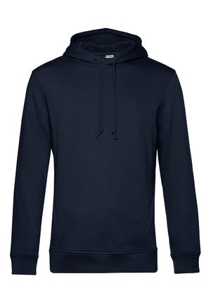 Felpa con cappuccio blu navy, dotata di tasca frontale, coulisse regolabile, polsini a costine e una texture morbida. Vestibilità classica con un design semplice.