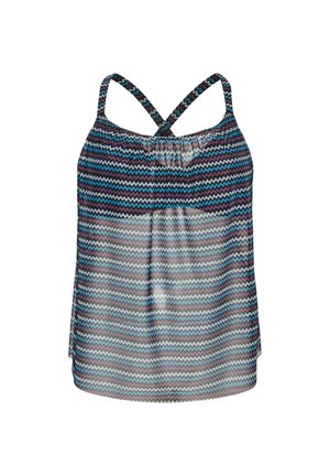 Zizzi, GEMUSTERTES TANKINI-TOP MIT BÜGEL UND ÜBERKREUZTEN TRÄGERN - Bikini-Top - blau