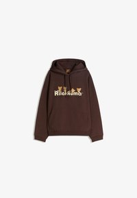 Bershka RILAKKUMA PRINT - Sweat à capuche - dark brown/marron foncé ...