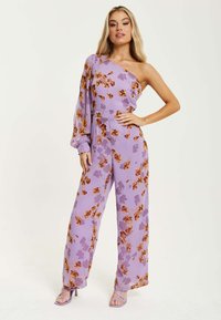 Liquorish floral-asymmetrical - Jumpsuit - purple