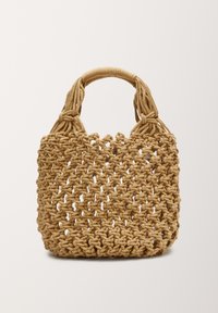 s.Oliver KLEINE SHOPPER VAN MACRAMÉ - Handbag - beige