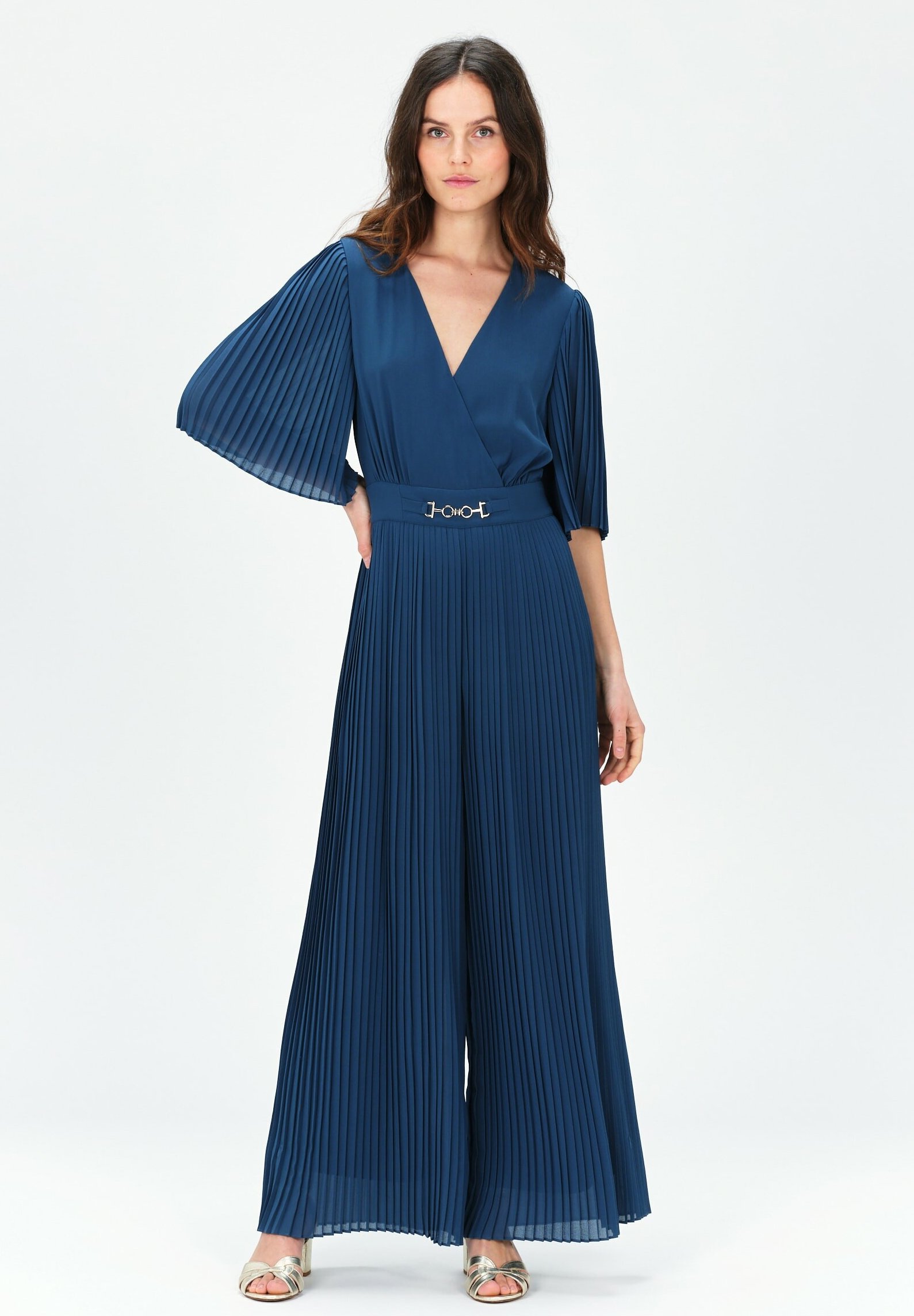 ASOS DESIGN - Combinaison à manches longues et corsage torsadé avec