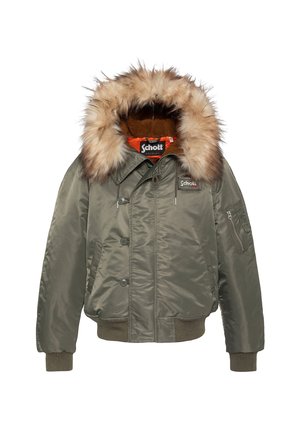 Schott BLOUSON SNORKEL N2B NOIR À CAPUCHE, COUPE OVERSIZE - Giacca invernale - sage kaki