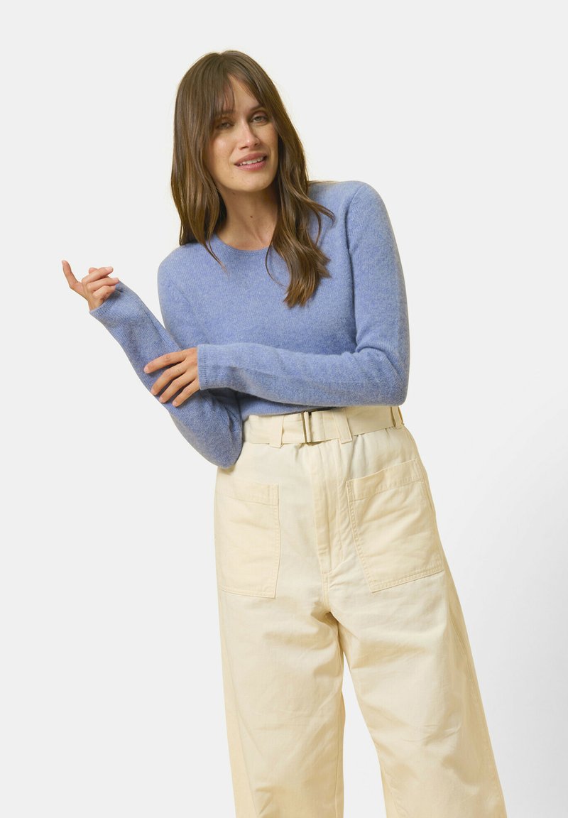 Just Cashmere COL ROND 4 FILS - Strickpullover - sky chiné