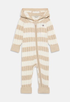 BABY STRIPED CABLE ONE PIECE UNISEX - Kombinezonas - light beige