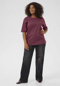 Kaffe Curve MINA - T-shirt basic - windsor wine