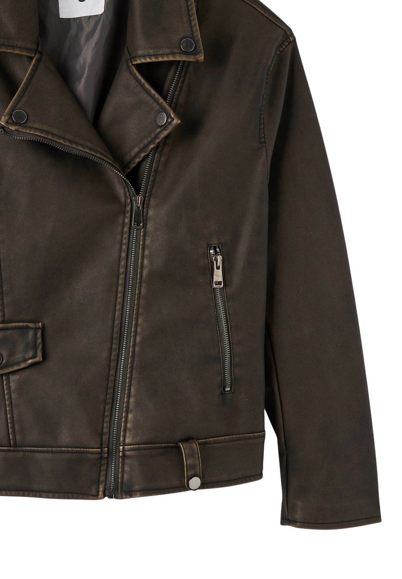 Terranova CHIODO EFFETTO PELLE Blazer marrone scuro