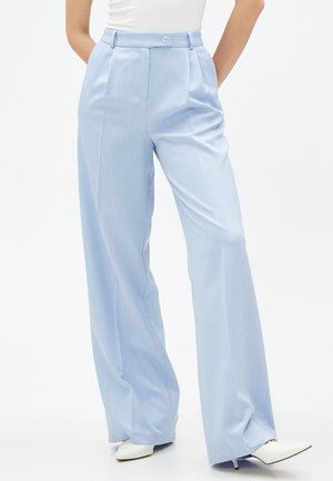 PLEATED POCKET DETAIL PALAZZO - Housut - blue stripe