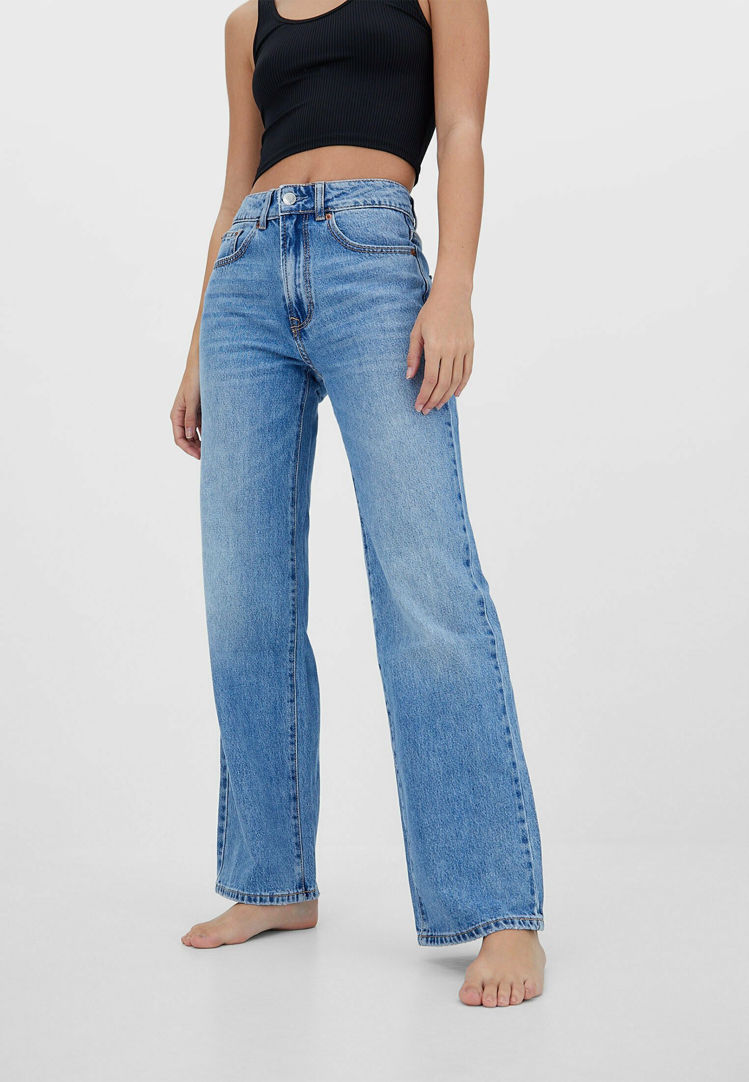 Stradivarius MIT TIEFEM BUND - Straight 