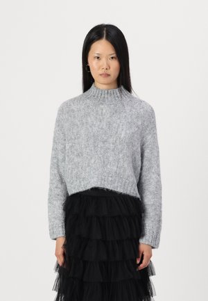 VMMARS HIGH NECK CROPPED - Strickpullover - light grey