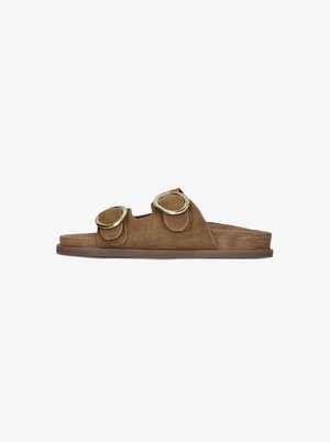 STRATEGIA Pantolette flach - cognac