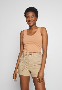 Anna Field BASIC TANK 3 PACK - Top - white/camel/martini olive