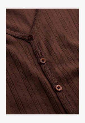 Superdry & Co, SUPERDRY ATHLETIC ESSENTIAL POINTELLE CARDIGAN.. - Cardigan - chestnut brown