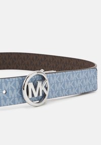 MICHAEL Michael Kors LOGO BELT - Cinto - chambray/brown/silver-coloured