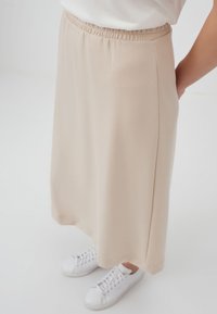Jimmy Key BASIC COMFORTABLE MIDI SKIRT - A-Linien-Rock - bej-130