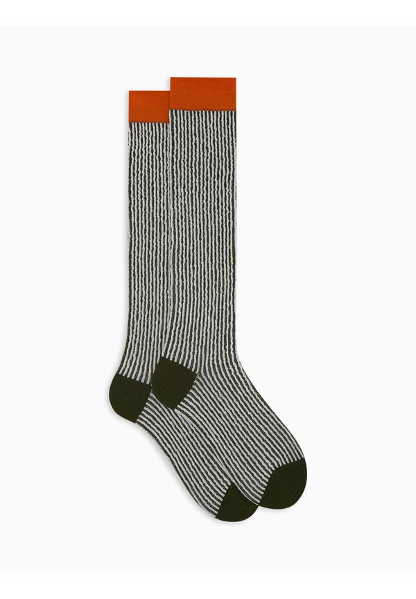 WITH SEERSUCKER MOTIF - Kniestrümpfe - verde