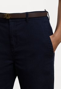 Lauren Ralph Lauren COTTON TWILL WIDE LEG PANT - Hlače - navy