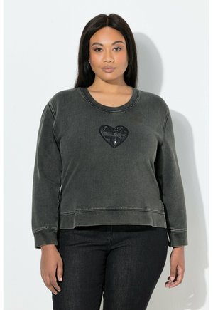 PAILLETTEN-HERZ RUNDHALS LANGARM - Sudadera - black