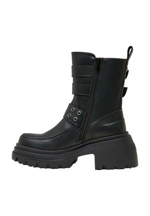 Kotníkové boty na platformě - black
