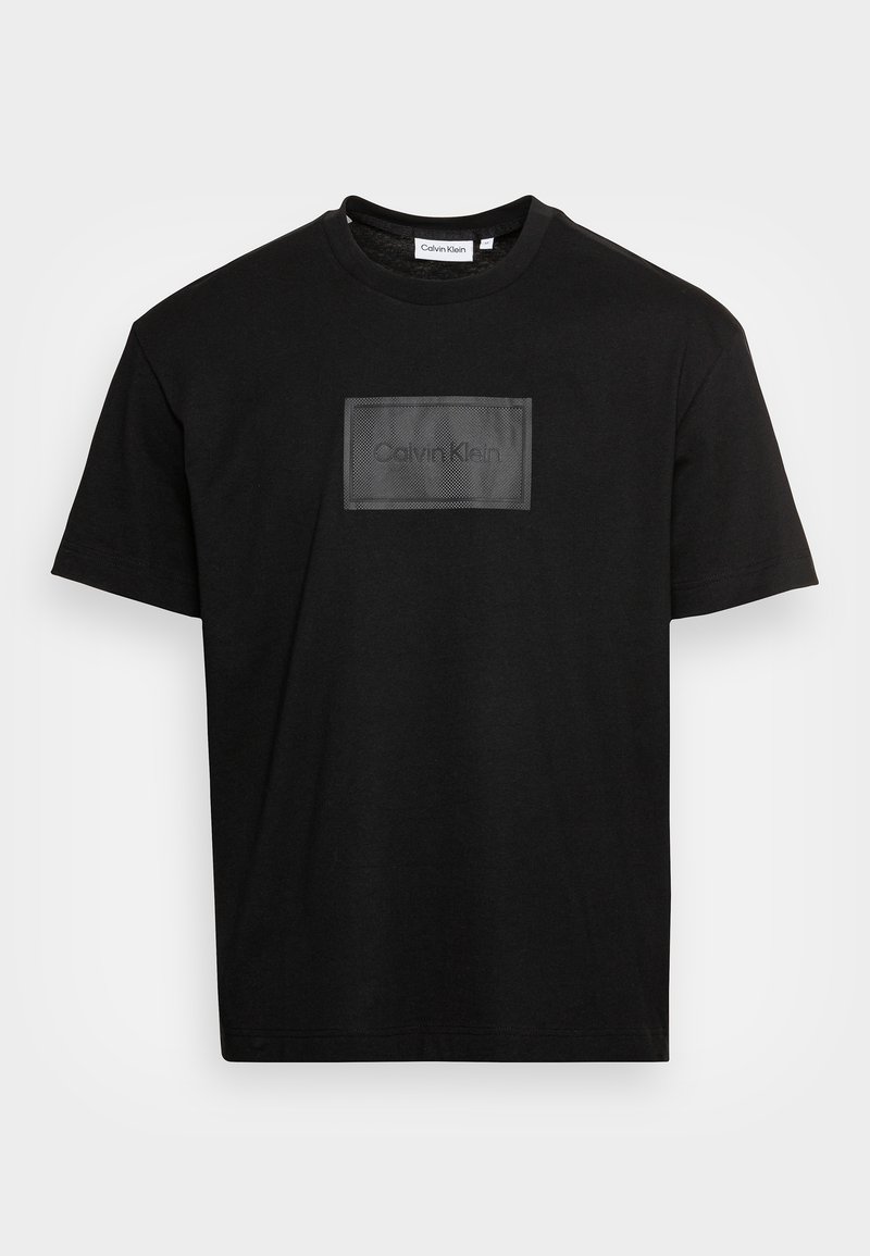 Calvin Klein TEXTURED LOGO BOX COMFORT TEE Tshirt imprimé black