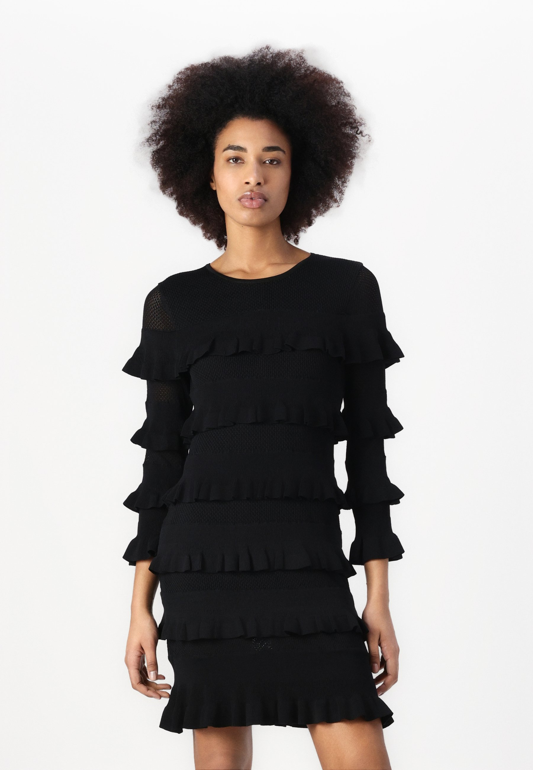 Malina VIOLET FRILL MINI DRESS - Jumper dress - black