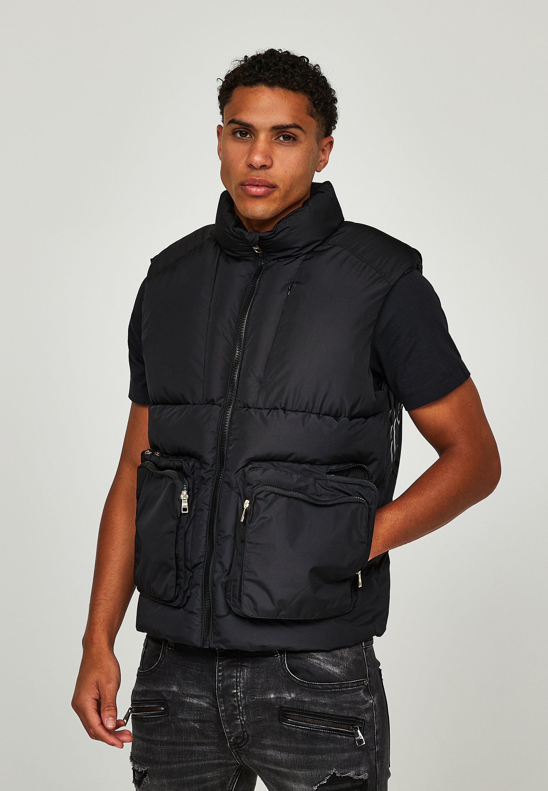 Gilet Matelassé Femme StarTreene - Capuche Sans Manches Taille 34-36 Noir
