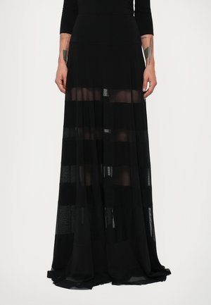 SPLICED FLARED SKIRT - Maxinederdele - black/black mesh