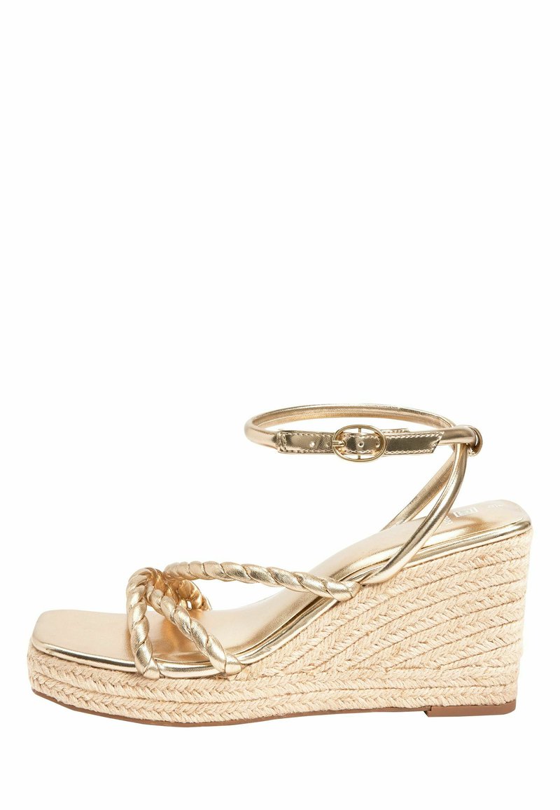Next FOREVER COMFORT® SQUARE TOE ROPE WEDGES - Täistallaga sandaalid - gold