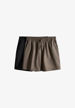 THE SET, 2 PACK - Shorts - black brown