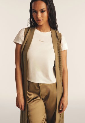 Freddy CORTA IN CON MANICHE EFFETTO - Camiseta básica - white sand