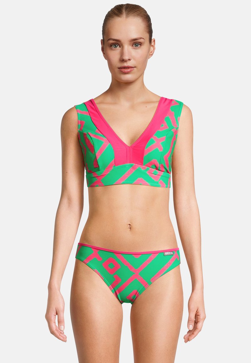 BECO the world of aquasports - BIKINI NYLON PRINT - Bikini - pink-grün, Enlarge