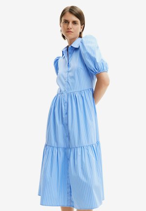Desigual STRIPED MIDI - Abito a camicia - blue