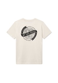 Les Deux GLOBE - Print T-shirt - ivory/black