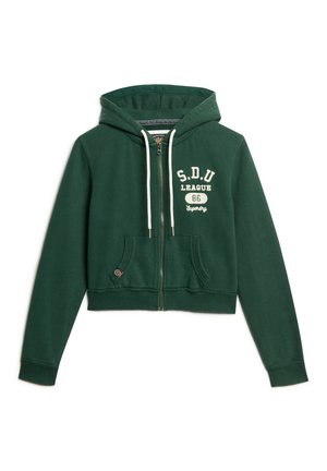 Superdry & Co ATHLETIC ESSENTIALS CROP - Sudadera con cremallera - enamel green