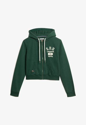Superdry & Co ATHLETIC ESSENTIALS CROP - Sweater met rits - enamel green