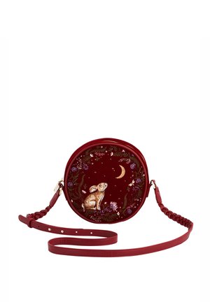 STAR GAZING RABBIT EMBROIDERED - Taška cez plece - ruby red