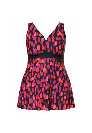 Ulla Popken, LIPSTICK SWATCH ONE PIECE SWIM DRESS - Traje de baño - orchid