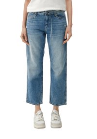 s.Oliver MIT TEXTILGÜRTEL - Jean droit - blau